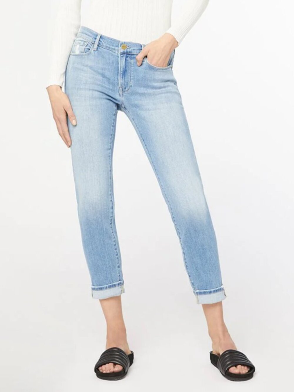 FRAME Le Garcon Ankle Sim Boyfriend Jeans in Florence - Size 26 - Picture 2 of 8